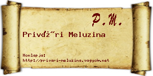 Privári Meluzina névjegykártya
